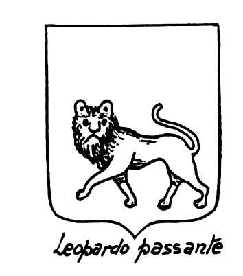 Image of the heraldic term: Leopardo passante